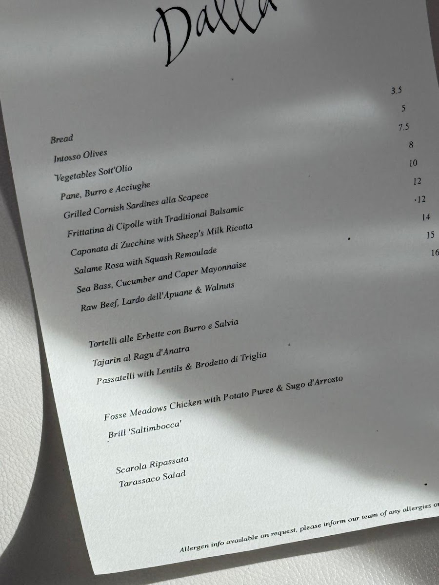 Menu - Dalla photo 1